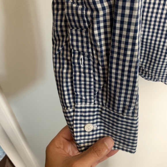 J. Crew Blue/White Checkered Button Up - Picture 4 of 4